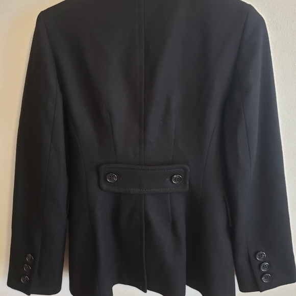 BCBGMAXAZRIA Double Breasted Black Wool Pea Coat - Picture 3 of 9